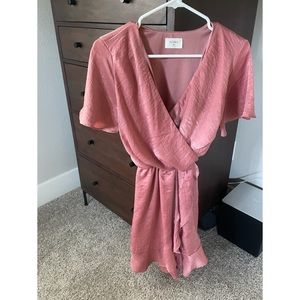 VICI Pink Satin Wrap Dress
